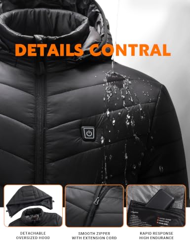 Vestego Heated Jacket for Men with 20000mAh Battery Pack,L - image 4