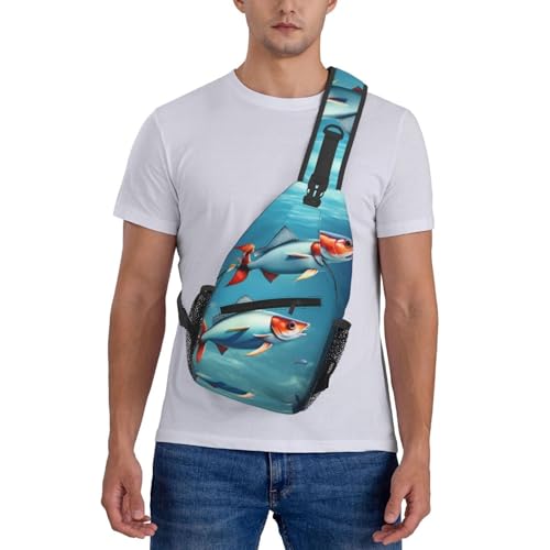 Mochila de hombro MYPIKY con estampado pez volador oceánico miniatura 7