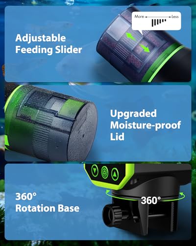 Image of WiFi Automatic Fish Feeder for Aquarium: App-Controlled Auto Feeders for Tank Turtle Pond Betta with Water Temperature Monitoring & Alarm, Timed Auto-Feeding for Flake Pellet Vacation Weekend