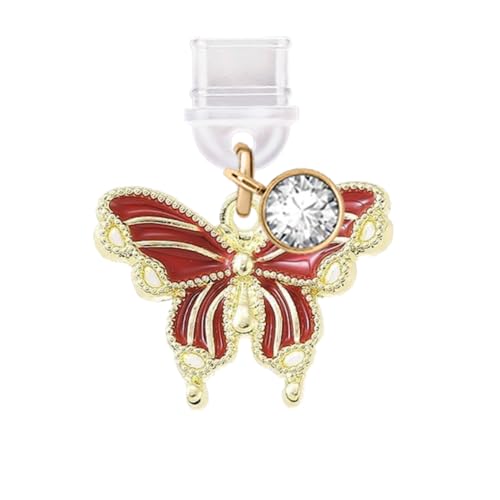 Bouchon Type-C anti-poussière papillon rouge, l'accessoire idéal au quotidien