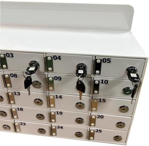 Wall Mounted Cell Phone Locker Cabinet for Office & Classroom, 60 Slots Storage Box with Lock & Keys, Secure Privacy Solution for Multiple Users