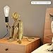 HIYTCU Modern Creative Monkey Table Light Monkey Table Lamp, Resin Sitting Monkey Lighting Fixture for Dining Living Room Bedroom Bar