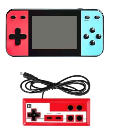 Console de jeu multijoueur portable 600 en 1, mini jeu d'arcade de poche rétro avec batterie rechargeable, écran LCD couleur 3 avec jeux amusants préchargés, télécommande pour multijoueur incluse