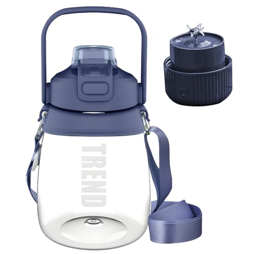 Vestamore Licuadora portátil recargable con doble tapa, vaso de jugo multifuncional de 1100 ml para camping, viajes, fitness, carga tipo C con pajita Vestamore Licuadora portátil recargable con doble tapa, vaso de jugo multifuncional de 1100 ml para camping, viajes, fitness, carga tipo C con pajita