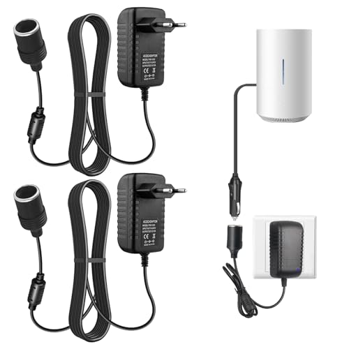 2 adattatori di alimentazione per auto, 12 V, 3 A, convertitori di tensione da 100 V a 240 V su 12 V/3 A (36 W), adattatore adattatore di alimentazione per accendisigari da auto, adattatore AC DC per