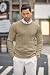 COOFANDY Herren Pullover Rundhals Zopfmuster Feinstrickpullover Kamel L