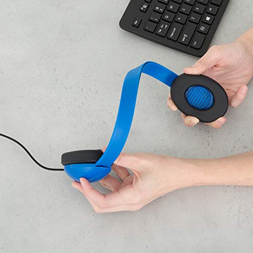 Image of Egghead Heavy-Duty Kids Headphone with Tri-Shield Chew-Resistant Cord, Adjustable Headband, Padded Ear Cushions, and Storage Bag