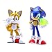 Official Sonic The Hedgehog Metallic Sonic & Tails 4″ Action Figures – Buildable, Interchangeable Arms & Accessories, Collector Window Box