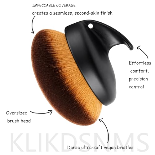 Image of Extra Large Body Make Up Brush for Self Tanner & Body Makeup, Soft Dense Bronzer Brush for Legs, Back & Face, Wet Dry Foundation Applicator with Ergonomic Handle
