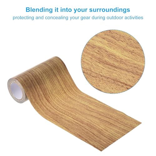 Image of PATIKIL Wood Grain Repair Tape 4.7 inch X15', Self Adhesive Realistic Textured Repair Tape Patch for Floor Door Table Cabinets Desk, Brown Oak
