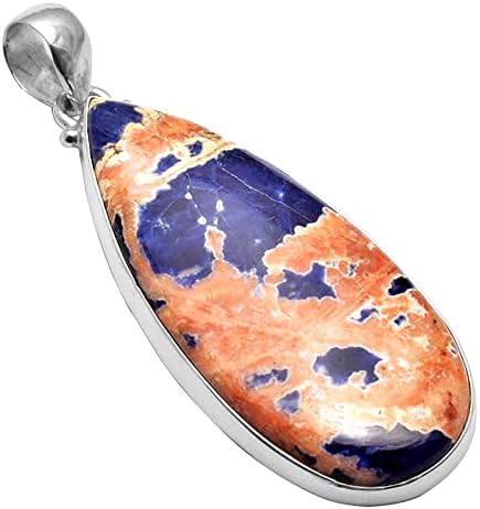 Natural Sodalite Gemstone 925 Sterling Silver Handmade Pendant For Women & Men image 4