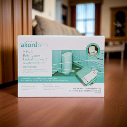 Image of Janibell Akord Slim Adult Diaper Pail Refill Liners, 2 Count - Fits Akord 280 Slim, Odor Locking, Easy Cut & Tie, Hands-Free, Continuous Liner System - Each 2-Pack Holds Up to 576 Adult Diapers