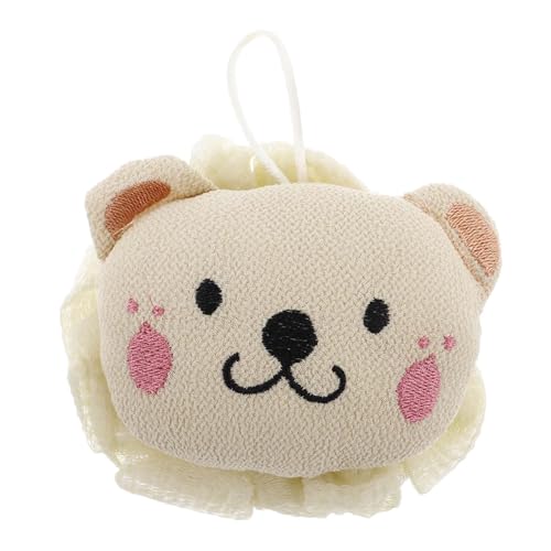 FRCOLOR かわいいライオンデザインのバスフラワー デュアル機能バスパフ 柔らかい素材のボディスクラバー 簡単泡立て 赤ちゃん用お風呂アイテム