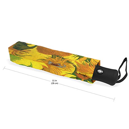 Guarda-chuva My Daily Sunflower Van Gogh pintura a óleo para viagem abrir/fechar automático com anti