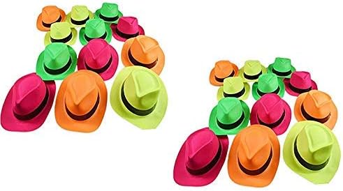Ifavor123 Pack Of 24 Bright Neon Hats Color Gangster Plastic A A Our Shop Most Popular