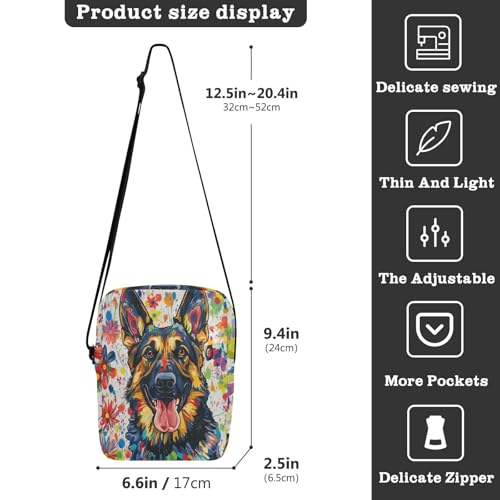 messenger bag cute crossbody bag men Shoulder Handbag Adjustable Strap for Outdoor Daily Outdoor Daily- Sweet German Shepherd Dog3