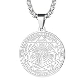 CFJsdrRY Amuleto de los Siete Arcángeles Hombres Mujer Sello de Salomón Collar de Protección Joyería Collar Hombre