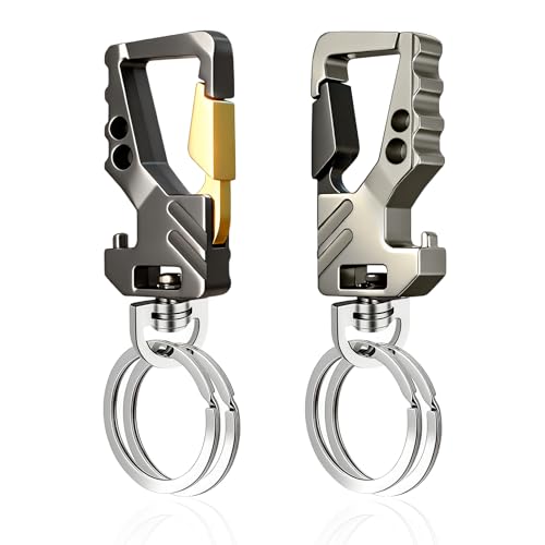 flintronic Karabiner Schlüsselanhänger, 2 Stück Karabiner Schlüsselanhänger Metall, Keychain Karabinerhaken Schlüsselanhänger für Autoschlüssel, Rucksack, Camping, Reisen