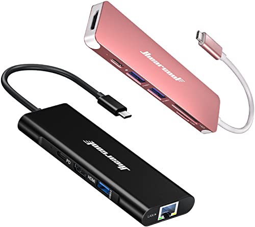 USB C Hub, Hiearcool Adapter USB C Dongle for MacBook Pro, 7 in 1 USB C to HDMI Multport Adapter, USB C Hub,Adapter USB C Dongle for MacBook Pro, 7 in 1 USB C to HDMI Multport Adapter Docking Station