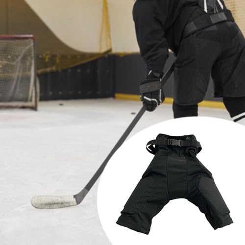 Colaxi Ice Hockey Anti Fall Pants Roller Skating Anti Fall Pants Practical with Protective Pouch Comfortable Lightweight Breathable, L Teen Black