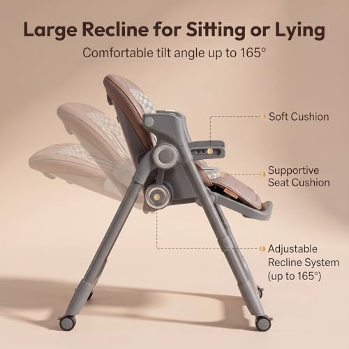 Image of StarAndDaisy Multifunctional Baby High Chair for Boy & Girl with Automatic Swing Cradle, Foldable Feeding Chair, Removable Dining Tray, Adjustable Backrest & Footrest for Infants & Toddler