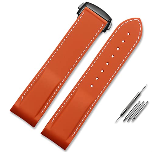 Bracelet de montre Omega 20 mm 22 mm silicone caoutchouc incurvé avec fermoir