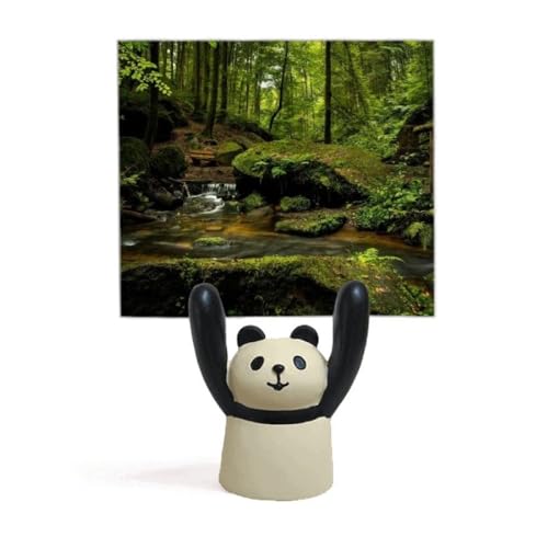 Porte-mémo panda en résine et décor nature pour bureau et papeterie originale