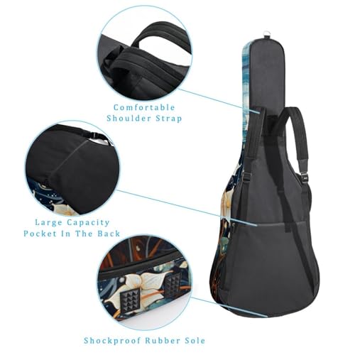 Housse de guitare acoustique imperméable grand format à poches multiples - 3