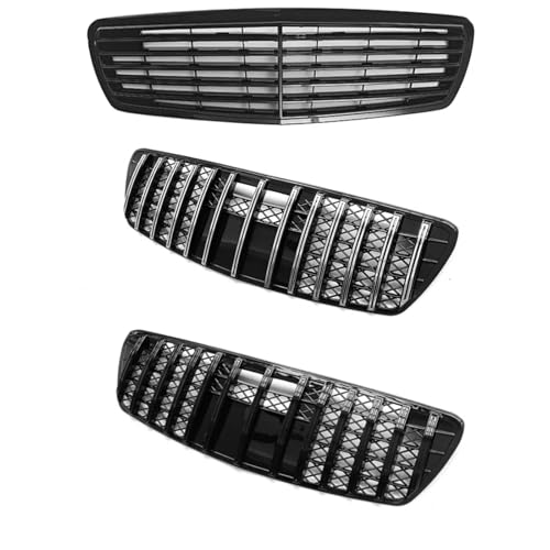 Rejilla central de parachoques W211 para Mercedes Clase E E200 E240 E350 repuesto frontal negro 6
