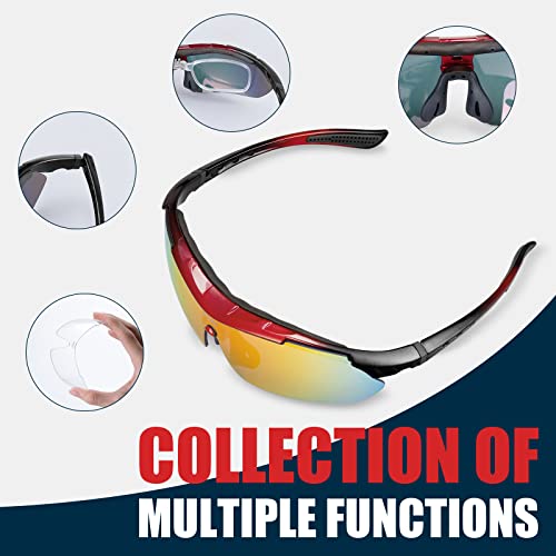 IPSXP lunettes de soleil de sport polarisées avec 5 lentilles interchangeables, lunettes de cyclisme pour hommes et femmes, baseball course escalade pêche conduite golf - Image 3