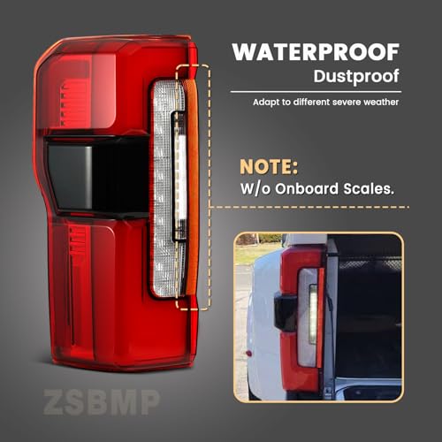 Image of LED Tail Lights Fit for 2023-2026 Ford F250 F350 F450 Super Duty | LED Type Rear Light Platinum /Limited Rear Brake Lamp Assembly OEM PC3Z13405C (LED W /Blind Spot, Left Driver Side)