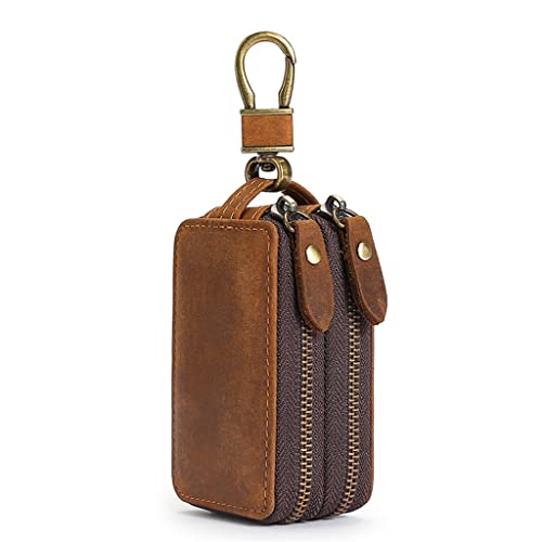 Étui de clé en cuir rétro chic pour une élégance intemporelle à la ceinture