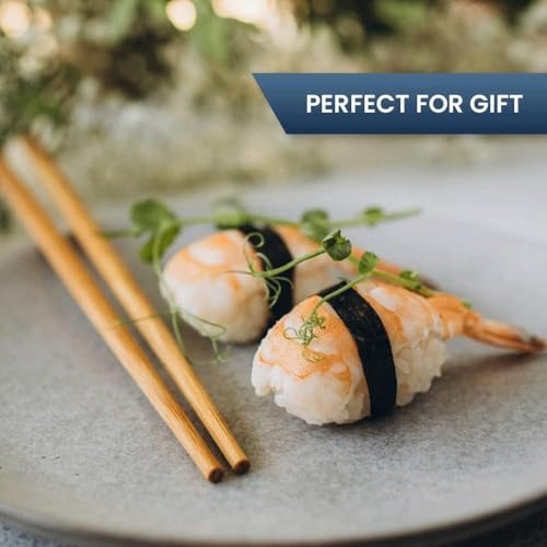 ORCHIDS 10 Pairs Bamboo Chopsticks Set – Reusable Wooden Chopsticks for Sushi, Chinese, Korean & Japanese Cuisine, Lightweight & Eco-Friendly for Cooking & Dining - Image 4