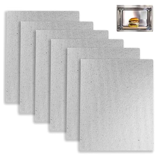 6 Piezas Placa de Mica para Ondas para Microondas, 15 * 12cm Hojas de Microondas Horno Cubierta de Guía para Horno Microondas Hoja de Mica Cortable de la Guía de Onda