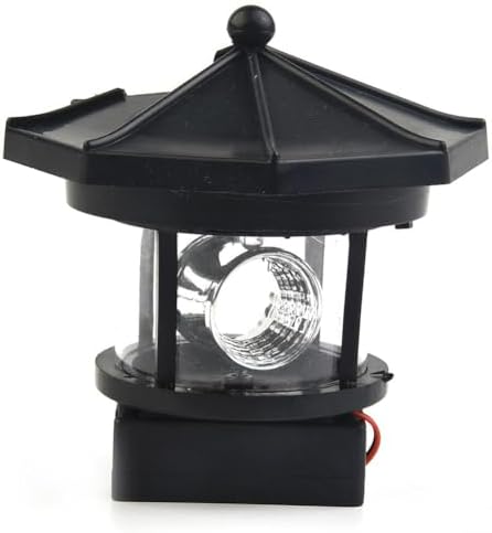 Solar Rotating Lighthouse Garden for Light with Dual Panels and 360 ...