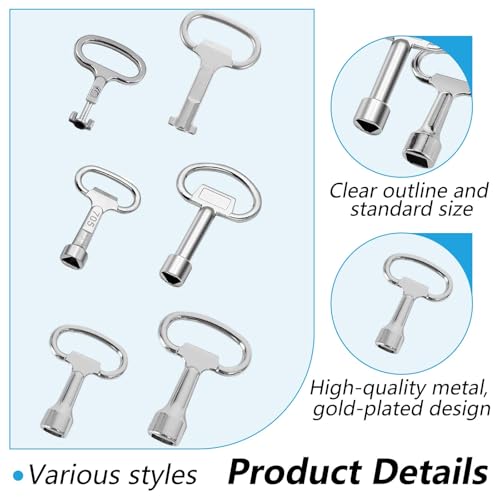 12 Schaltschrankschlüssel Metall Set, FORMVERSITY Dreikantschlüssel 4 Kant Schlüssel, Doppelbartschlüssel, 3 Kant Schlüssel Schaltschrankschlüssel, Vierkantschlüssel Wasserhahn, Vierkantschlüssel 8mm