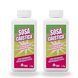 BVerde Sosa Cáustica, Desatascador y Fabricación de Jabón, 1 kg, Pack de 2