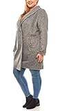 Linea TESINI Warmer Mantel Damen Wollmantel Große Größen Casual Grau, Größenauswahl:44