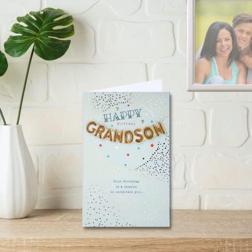 Clintons: Grandson Balloons Grandson Birthday Card, 149x229mm 1166241 multi