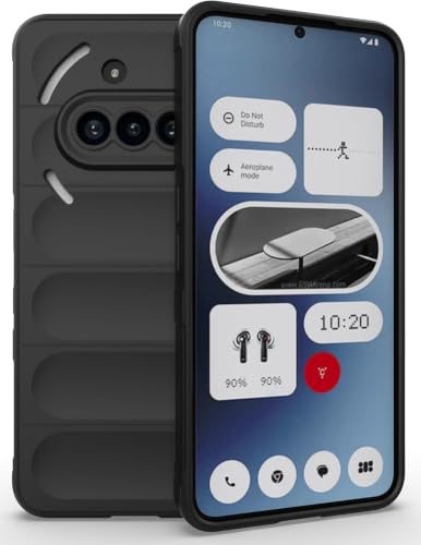 Image of ShieldTech AirGuard Series Back Cover Case for Nothing Phone 3a | Microfiber Lining | Airbag Cushion Drop Protection | Shockproof Silicone Cover Case | Anti Slip Grip - Black for Nothing Phone 3a