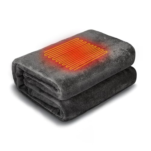 電気毛布 ひざ掛け 掛け敷き兼用 USBブランケット 電気ブランケット usb給電 大判 三段階温度調節 タイマー付き 自動オフ ヒーター付き 肩掛け 膝掛け 100×74cm 洗える 防寒対策 省エネ オフィス 車内 テントのサムネイル