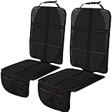 Car Seat Protector Cushion Mat, 2 Pack Baby Seat Protector Child Car Seat with Organizer Pocket,...