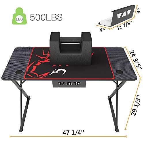 DESIGNA 47'' Gaming Desk for Home Office - Image 8