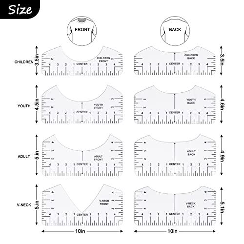 Image of 12pcs Tshirt Ruler Guide for Vinyl Alignment, T Shirt Measurement Accessories Tools for Cricut Heat Press & Cameo & HTV Transfer Vinyl, Stocking Stuffers Gifts for Women,Christmas Gifts for Mom