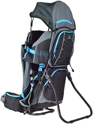 Dromader Baby Carrier for Hiking with Toddlers  12 Months Plus  Toddler Carrier Backpack with Suspenders  Baby Travel Essentials  Rain-Protection Visor  Wombat