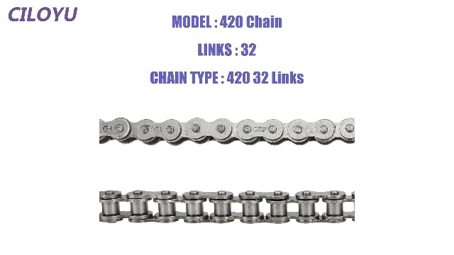 Image of 420 Chain 32 Links Replacement for Coleman KT196 CK196 Go Kart Parts Predator 196cc 6.5hp Engine Powersports 4 Wheeler Quad Go Kart Accessories Parts with 420 Chain Master Link Chain Breaker