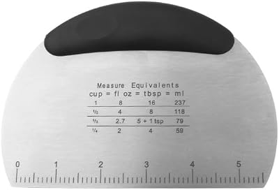 kafouka Dough Scraper Pizza Pastry Cutter - Multipurpose Stainless Steel Bench Scrapers Chopper with Handle and Measuring Scale Kitchen Gadgets, Kitchens Tool Bake Ware Sourdough Start Baking Supplies