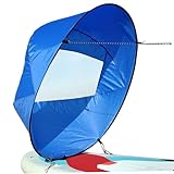 NewGtuizi Kayak Sail, 42inch Kayak Wind Sail with Clear Window, Foldable Paddle Board Sail, Kayak Sun Shade Canoe Sail for Kayak Boat Sailboat Canoe (Blue)
