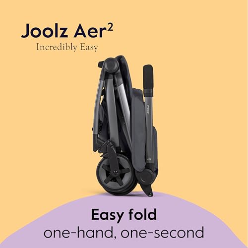 Image of Joolz Aer2 Lightweight Travel Stroller for Baby & Toddler - Ultra-Compact One-Hand Foldable Stroller, Reclining Seat, UPF 50+ Canopy, Adjustable Leg Rest, Carry-On & Airplane Approved (Stone Grey)