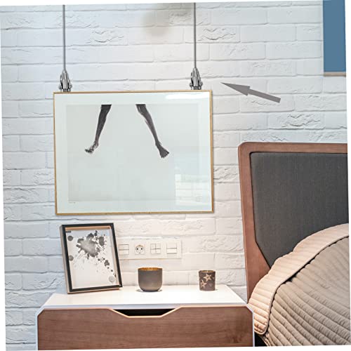 Image of 2Pcs Adjustable Picture Hanging Wire Kit with Hooks Heavy Duty Display Hanger for Paintings Photos Mirrors Rope